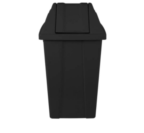  Lixeira 100L quadrada preta com tampa basculante