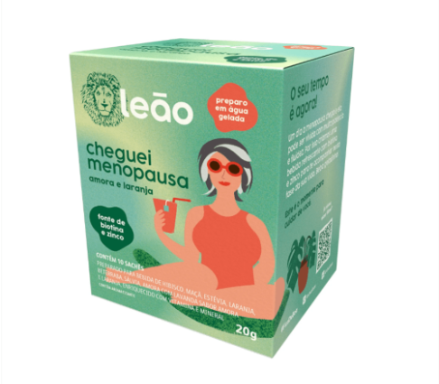 Chá Leão Fases Cheguei Menopausa - Amora e Laranja 